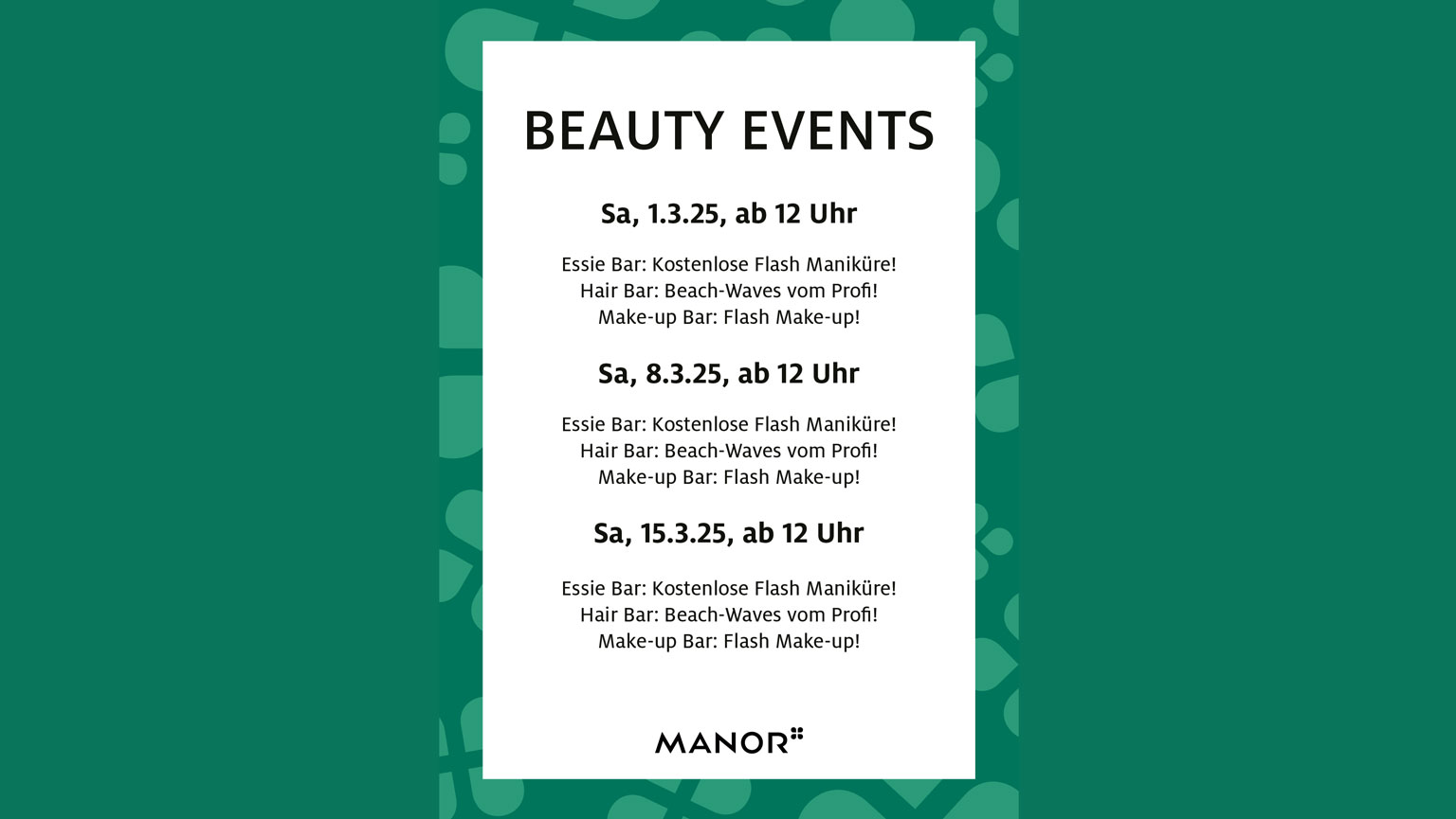 BEAUTY Events bei Manor - Seedamm-Center